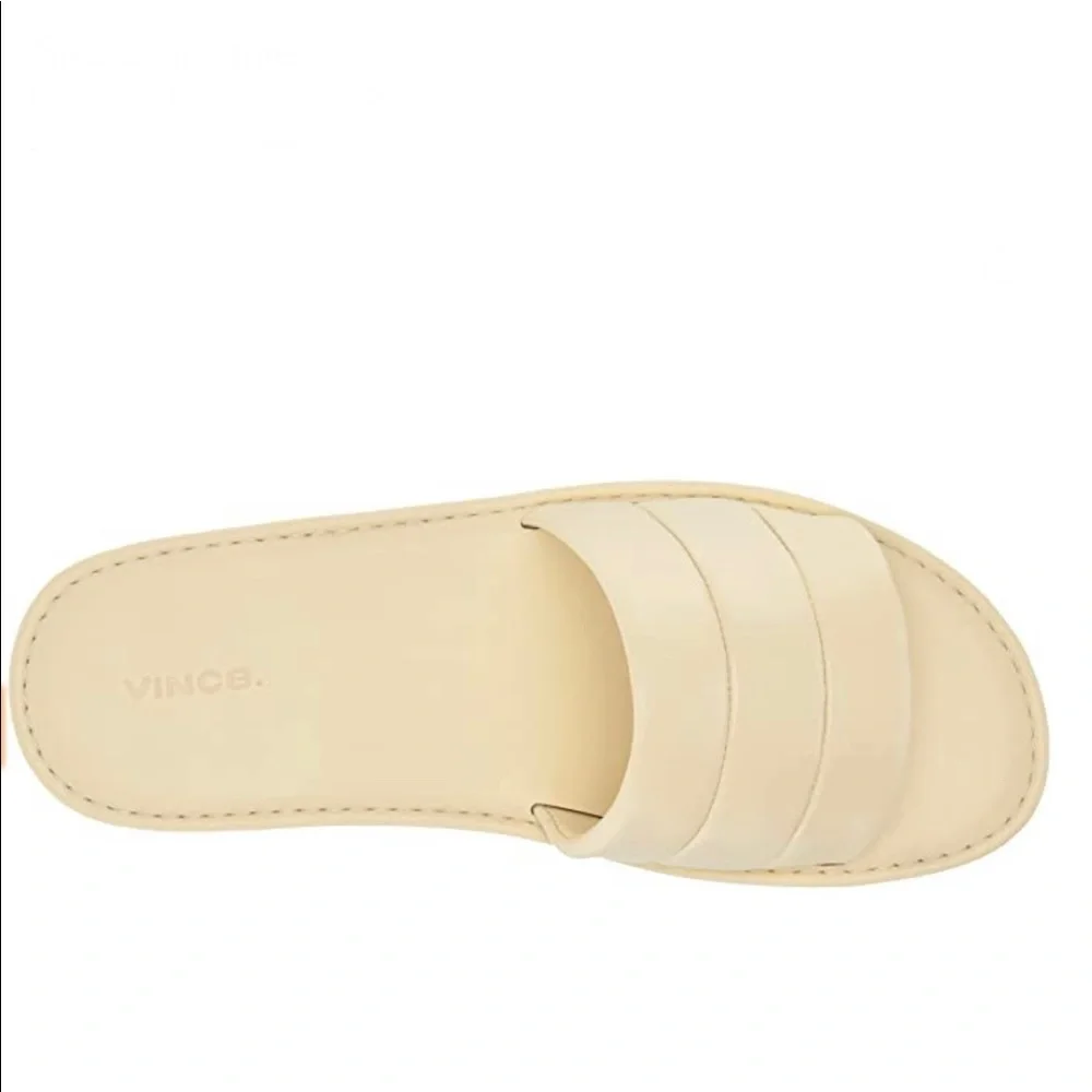 NIB Vince Olina Leather slide sandals in light yellow- W9